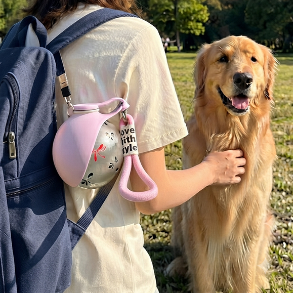 Portable Dog Water Bottle — Flip-Out Bowl for Walks, Hikes & Travel