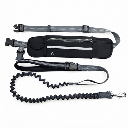 Hands-Free Dog Running Leash — Bungee Leash + Reflective Waist Bag