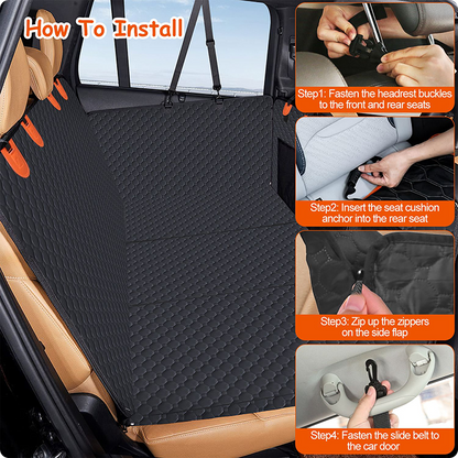 Car seat cover installation guide with step-by-step instructions.